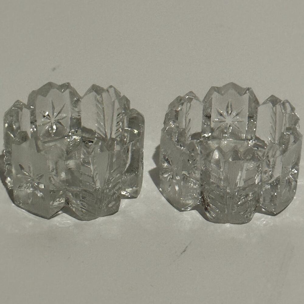 Vintage Set Westmorland EAPG Clear Glass Salt Dips, Salt Cellars, Cut Glass